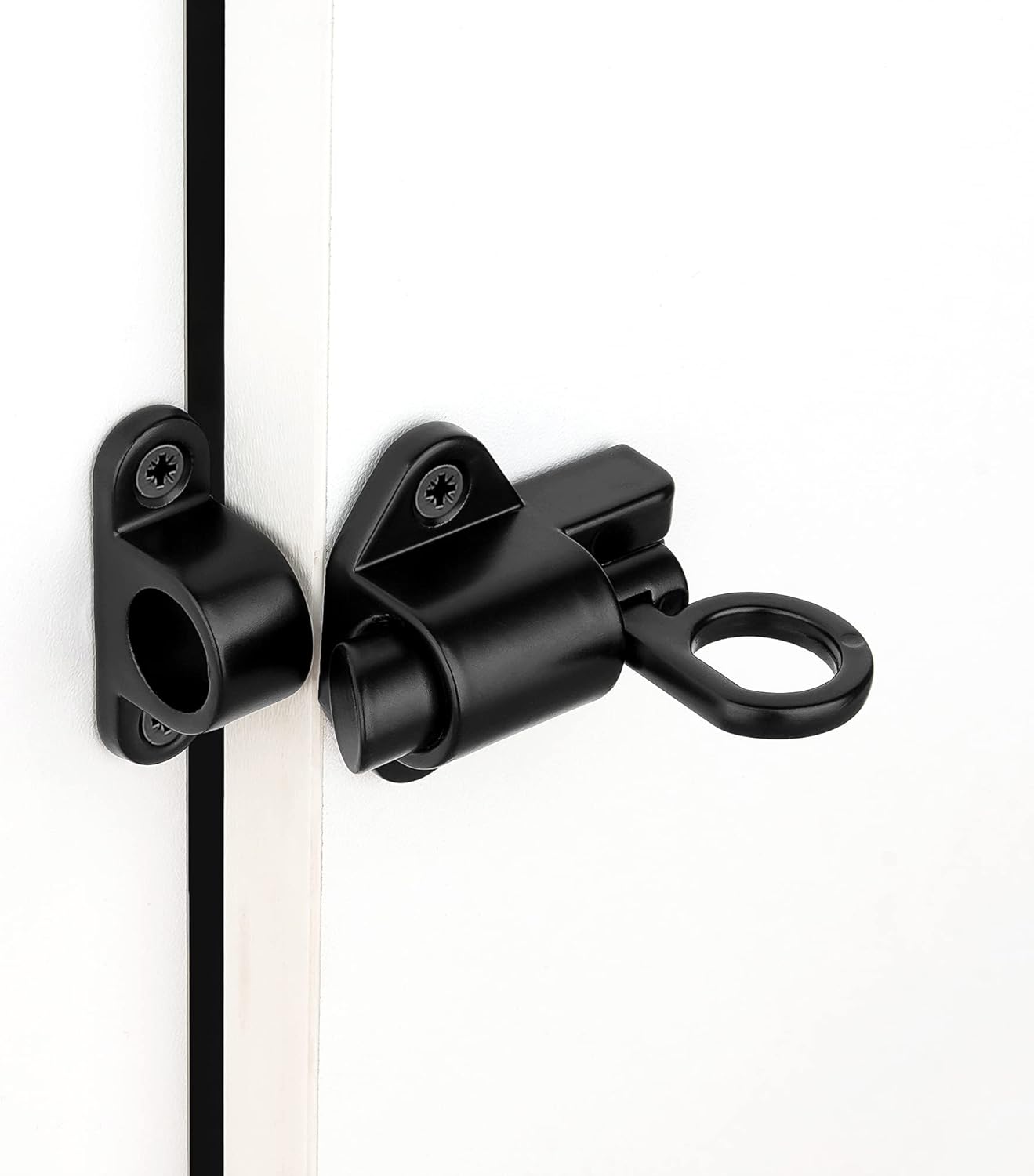 Paquete de 4 pestillos de cierre automático, cerradura de puerta de resorte negro, cierre de perno resistente, cerradura automática de seguridad de