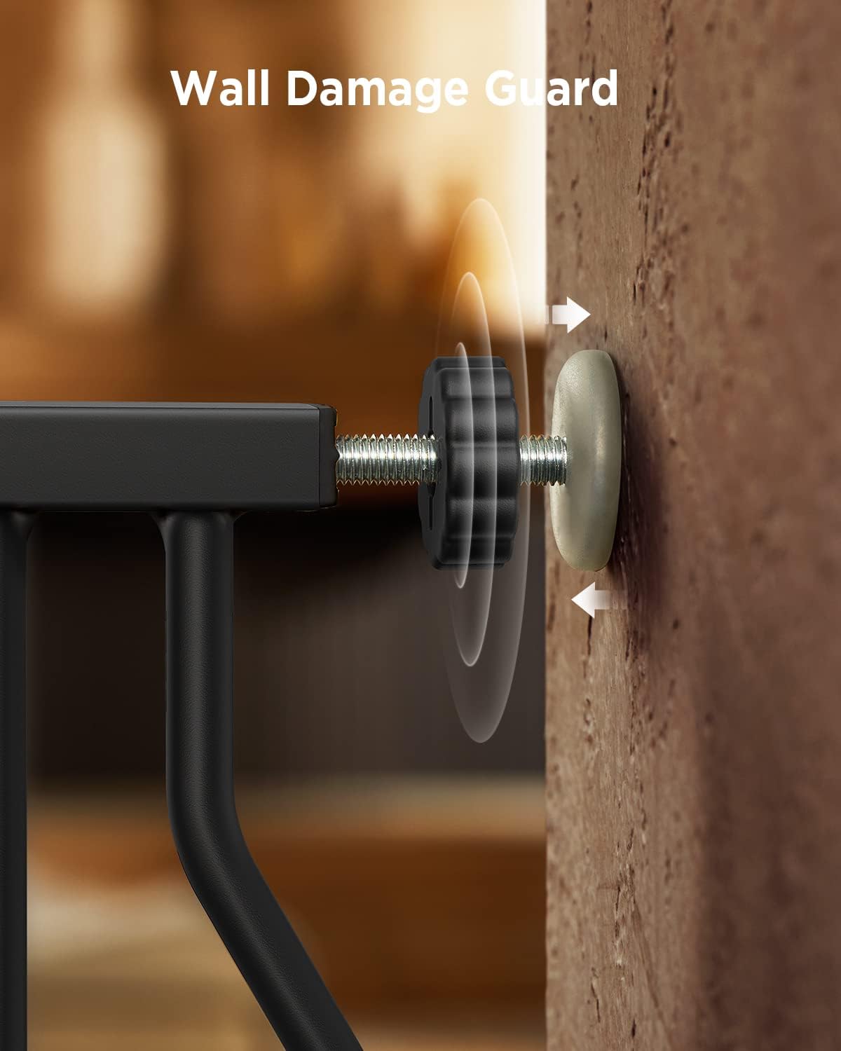 Puerta de bebé de 29.5 a 45.3 pulgadas para escaleras, puertas y casa, puerta de seguridad extra ancha de cierre automático para mascotas con alarma