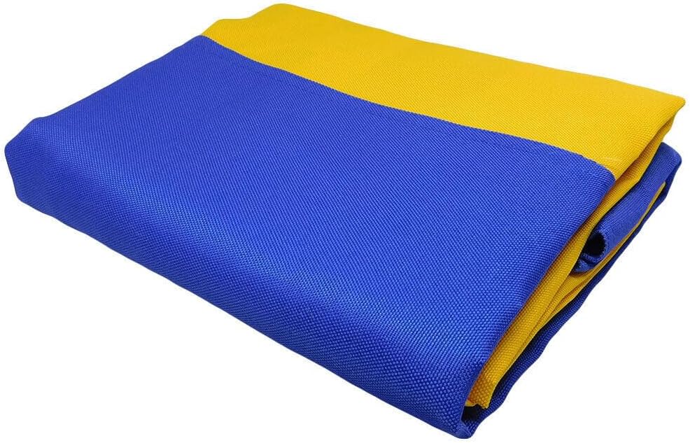 Bandera de ataúd de algodón sintético grande de Ucrania bordada de 5 x 9.5 pies