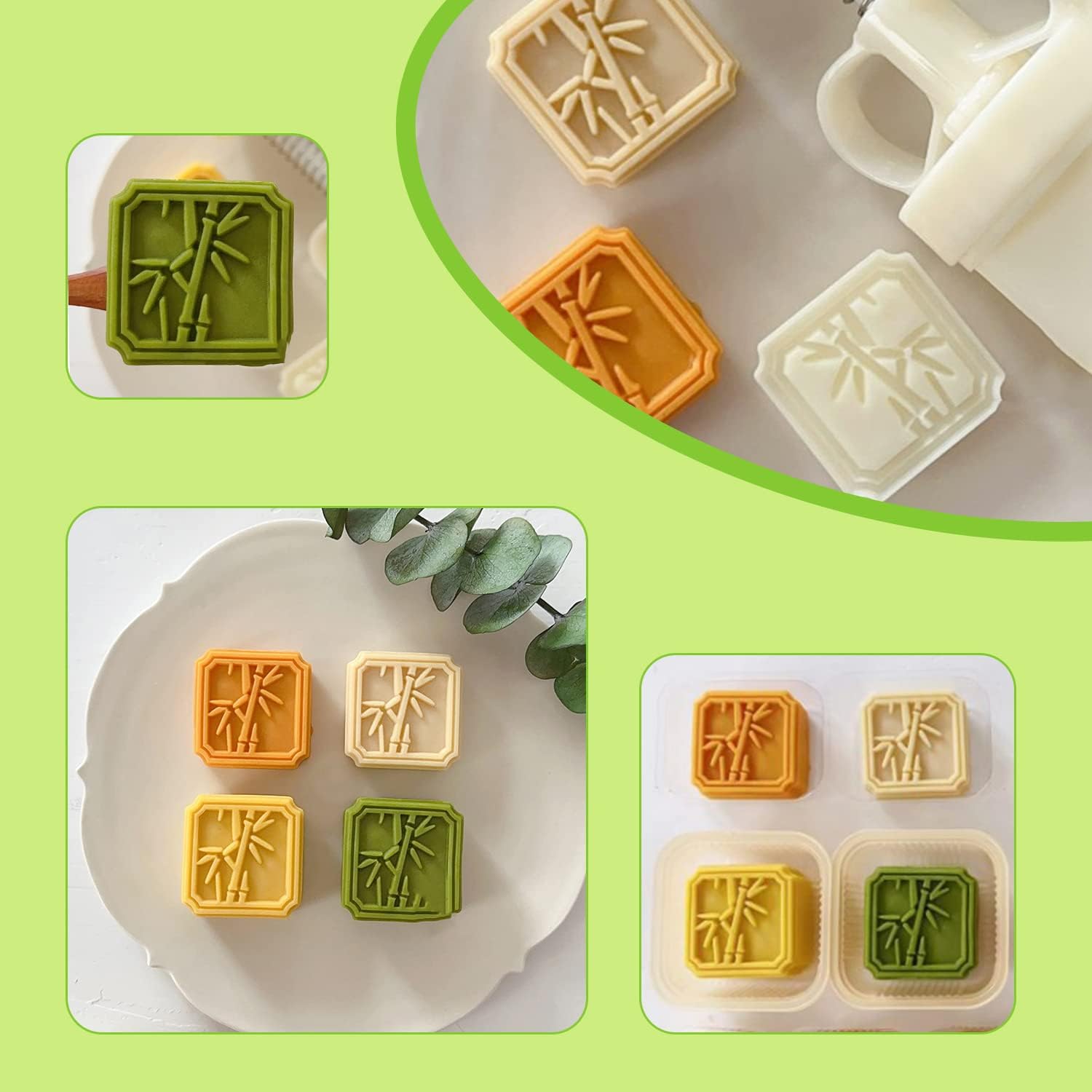 Moldes para pastel de luna de 1.76 oz con 1 sello, juego de moldes para pastel de luna de mediados de otoño, juego de moldes de prensa a mano,