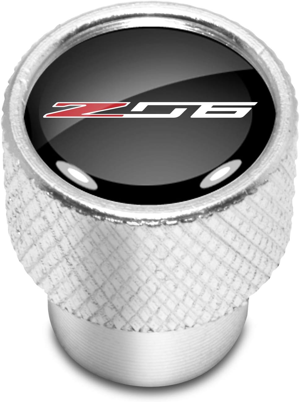 Para Chevrolet Corvette C7 Z06 – Tapones de vástago de válvula de neumático de aluminio negro en plateado brillante