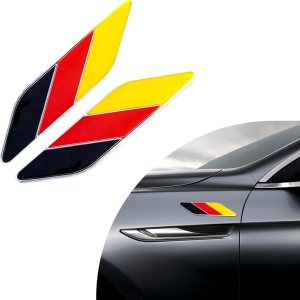 2 insignias 3D de la bandera de Alemania, emblema para guardabarros delanteros de automóvil, calcomanías de aleación de automóvil y calcomanías de 2 insignias 3D de la bandera de Alemania, emblema para guardabarros delanteros de automóvil, calcomanías de aleación de automóvil y calcomanías de