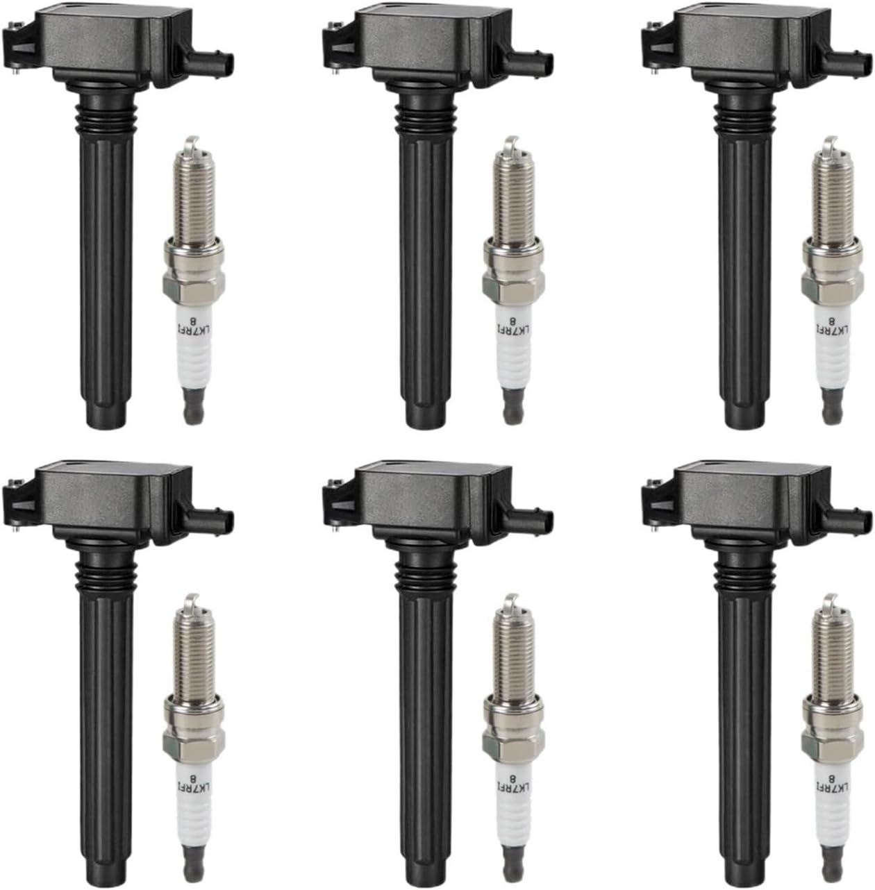 6 bobinas de encendido+6 bujías de iridio compatibles con Jeep Dodge Chrysler Ram 3.6L V6 UF648 5149168AI 5C1848 IXUH22 DQG1176 GN10616