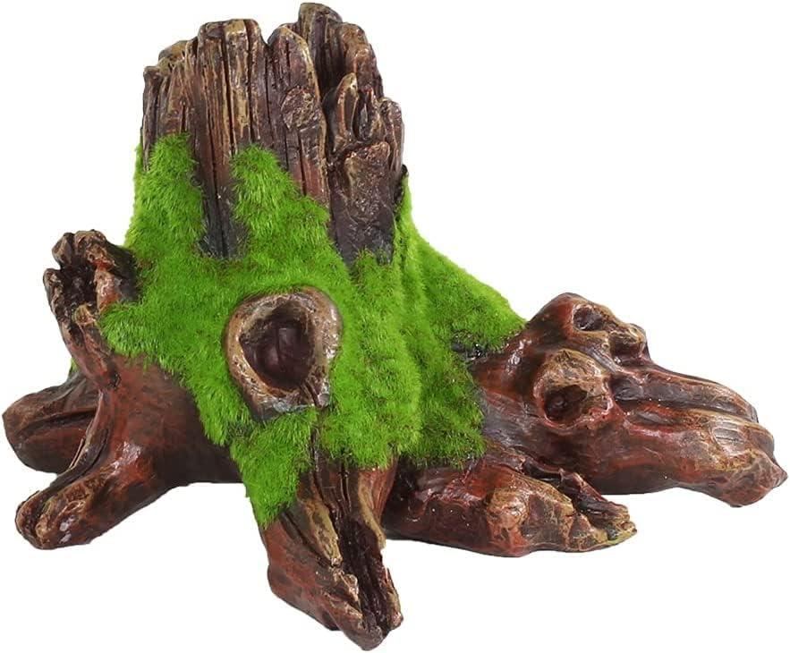 Penn-Plax Aqua-Flora – Decoraciones de resina viva para acuarios con semillas de plantas brillantes incrustadas paquete de 3 piezas de madera de