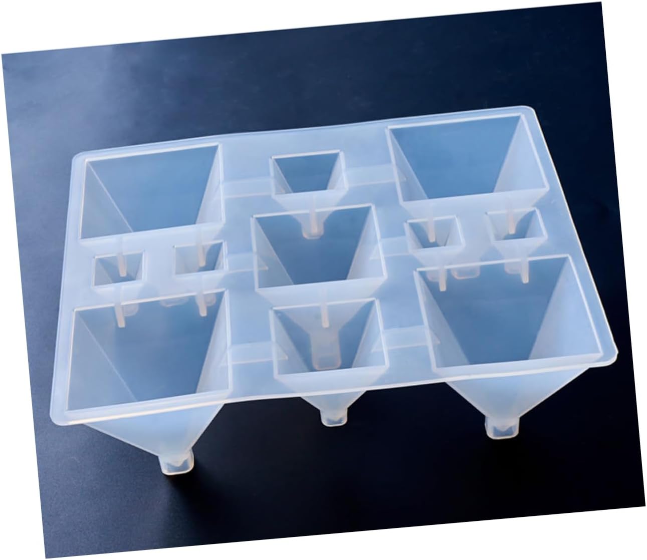 VILLCASE 2 moldes de silicona para resina súper pirámide de silicona DIY suministros de fabricación de pasteles para gelatinas vela cónica molde de