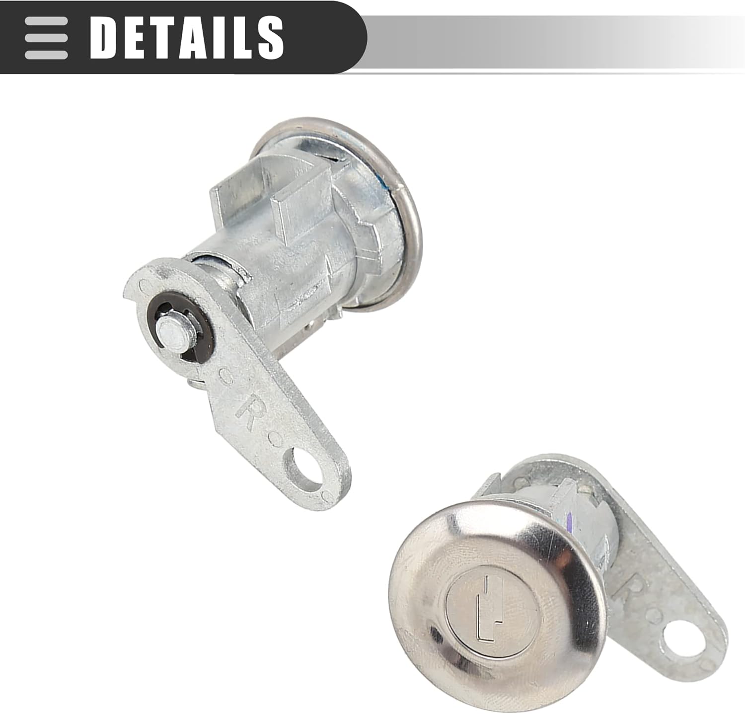 Motoforti Cilindro de cerradura de puerta, cilindro de cerradura de puerta, kit de reparación, para Ford F-100 1980-1983, metal, tono plateado