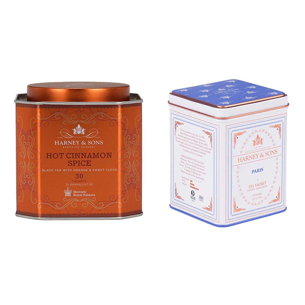 Harney & Sons Lata de té de especias de canela caliente + té negro de París