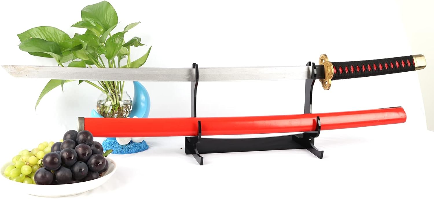 WANLIAN Soporte de espada soporte de espada acrílico de dos capas Samurai Sword soporte de exhibición de escritorio Katana Holder 0.236 in hoja