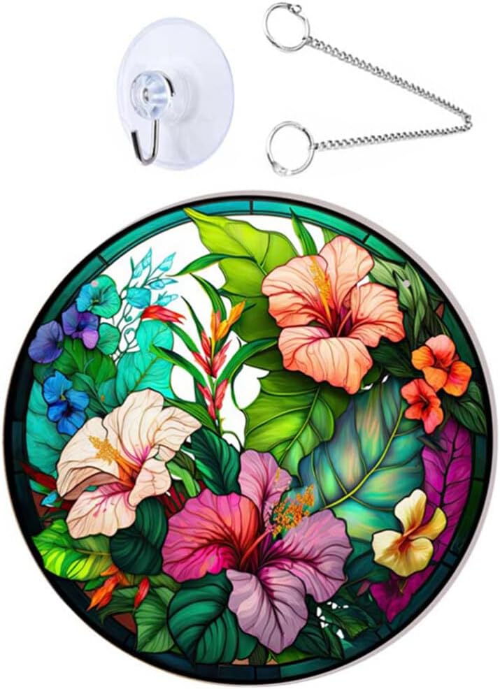 Homoyoyo Atrapasoles de cristal de colores para colgar en la ventana, flores para colgar en la pared, adorno para colgar en la pared, panel de