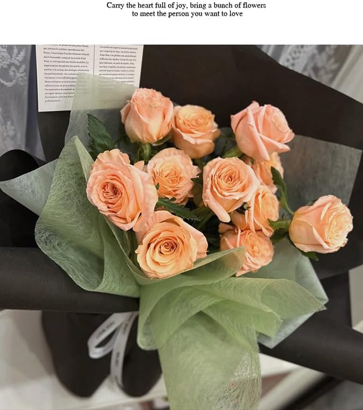 50 hojas de papel de regalo de flores de algodón, papel de regalo floral no tejido, papel de regalo de algodón coreano impermeable, suministros