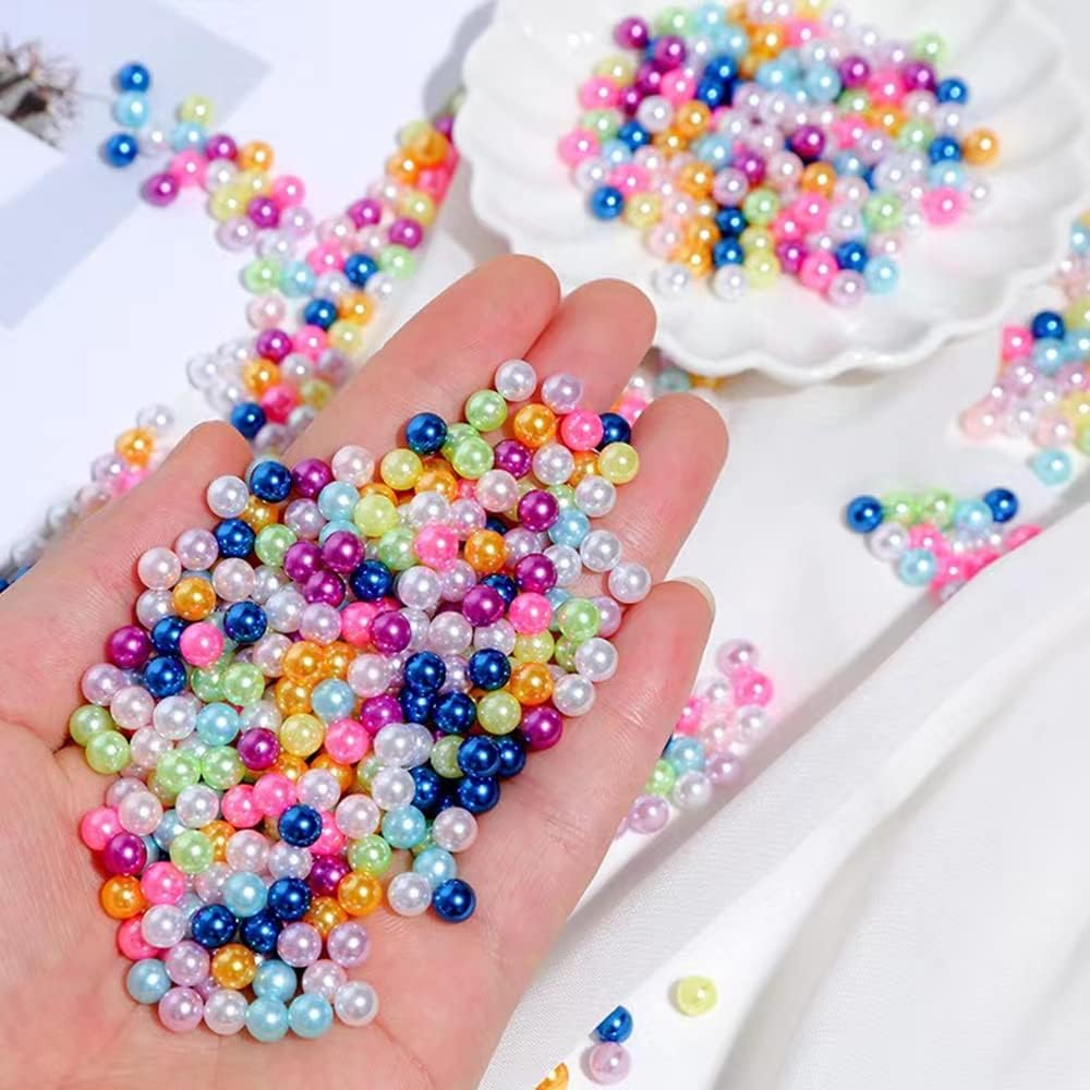 700 cuentas de perlas de 0.236 pulgadas (0.236 in), perlas redondas sueltas con agujeros para costura, manualidades, decoración, pulseras, collares,