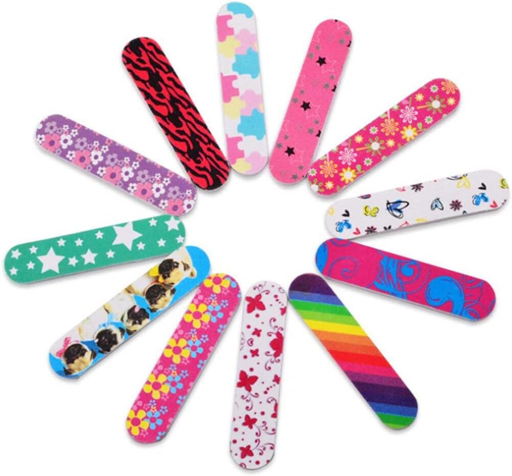 20 unidades coloridas mini limas de uñas de doble cara, bloque de pulido de uñas, tablero de esmeril, tira de pulido de gel para manicura, pedicura,