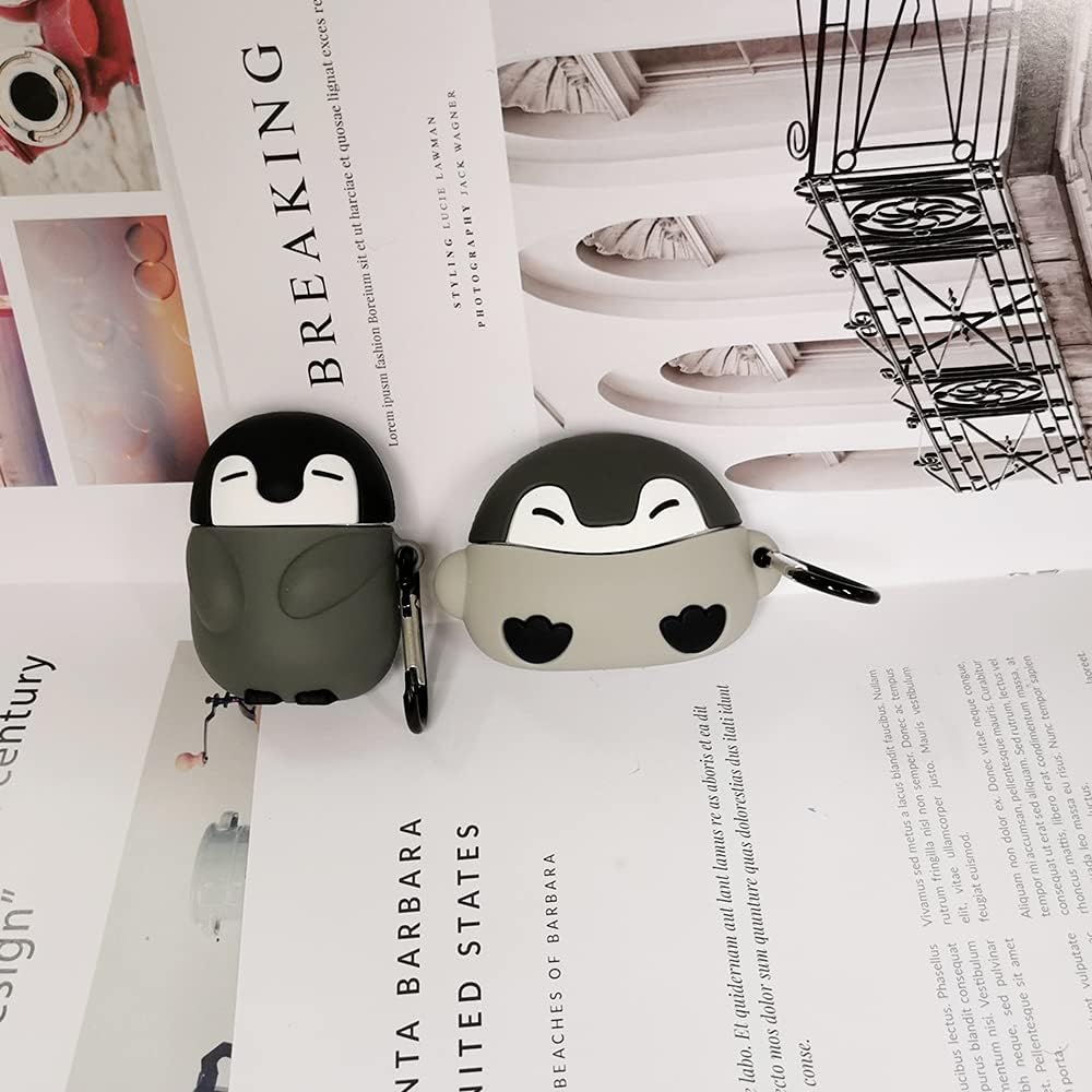 Funda compatible con Airpod Pro 2019 Gen Penguin, silicona Kawaii divertida linda caricatura 3D diseño animal elegante para hombres y mujeres, funda