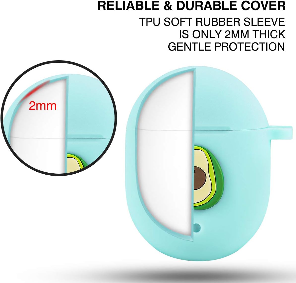 Funda compatible con Google Pixel Buds 2 (2020), bonita funda protectora divertida 3D de silicona suave a prueba de golpes con hebilla de anillo,