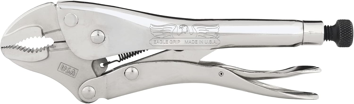 Malco Eagle Grip LP10WC – Alicates curvados de bloqueo de mordaza de 10 pulgadas con cortador de alambre