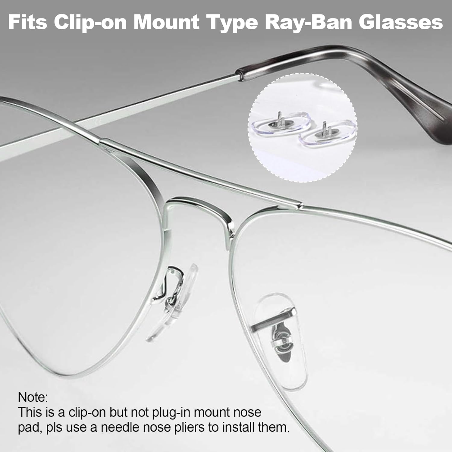 Hautllaif 5 pares de almohadillas de nariz de repuesto para gafas RayBan Aviator RB3179, RB3293, RB3471, RB3565, RB3625, RB3857 y más lentes de