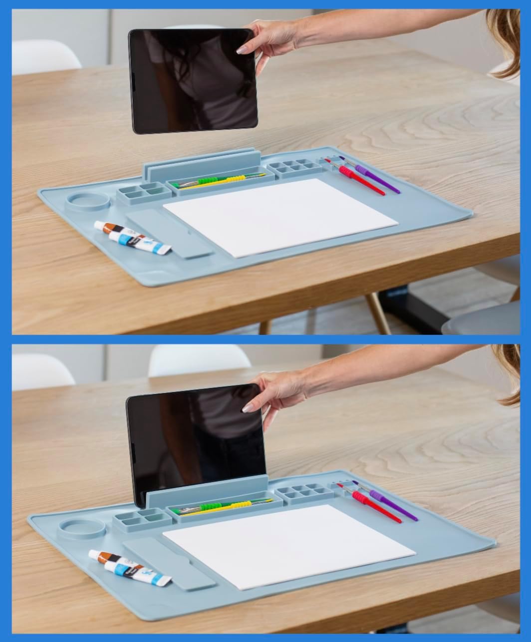 Tapete de silicona multiusos para manualidades, tapete de pintura para niños, tapete de arte para adultos, tapete grande y grueso para artista,