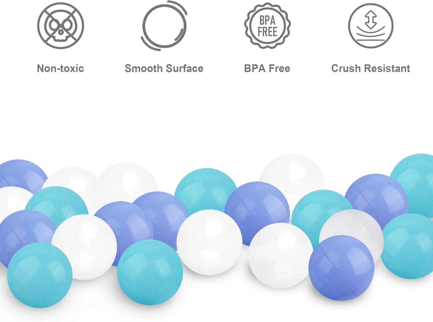 EOSAU 100 pelotas para niños pequeños de 2.16 pulgadas, bolas de océano de colores mixtos, juguetes de bebé para piscina, casa de juegos, decoración
