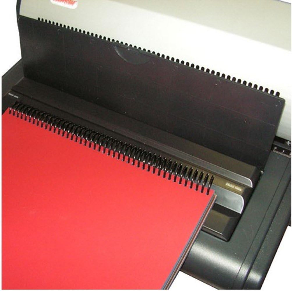 Tamerica TCC-SP41 Máquina de encuadernación en espiral resistente con pasadores totalmente desacoplables, 20 hojas de papel de 20 libras máx.