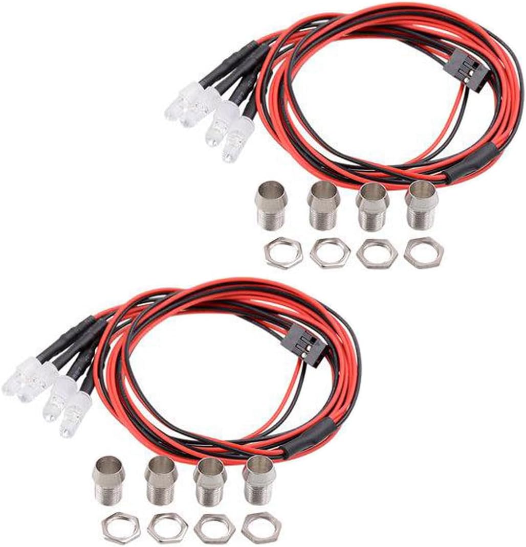 2 unids 4 LED RC coche luz faros luz trasera kit para Traxxas HSP Tamiya Redcat RC4WD Axial SCX10 RC coche camión tanque rastreador
