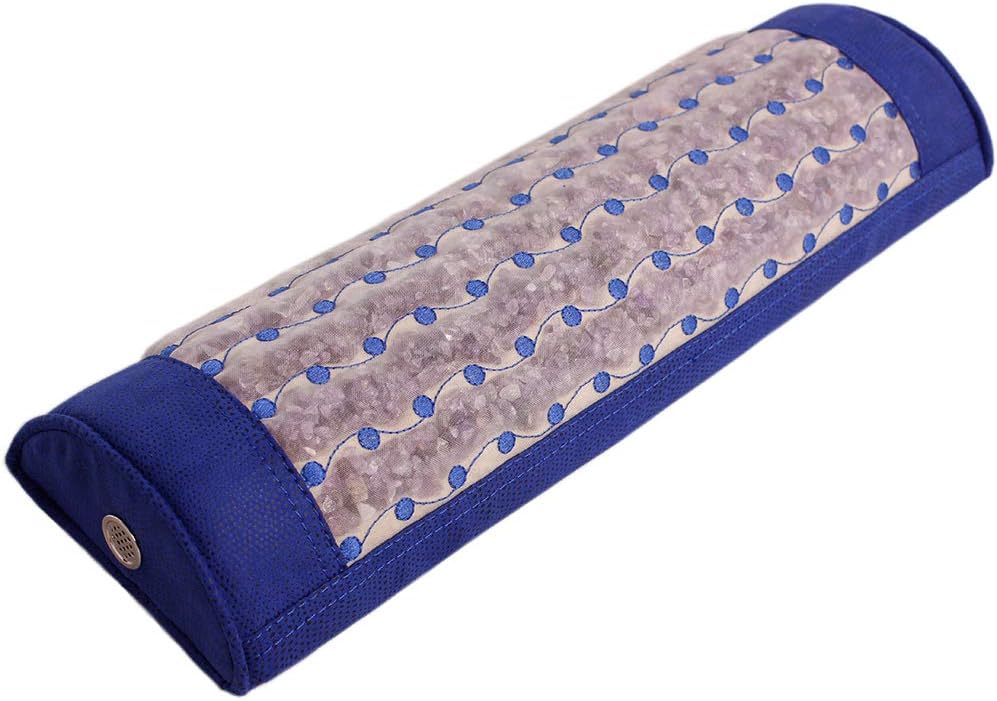 GemsMat – Capri – Almohada natural 100% de piedra amatista 16 pulgadas de largo x 5 pulgadas de ancho x 3 pulgadas de alto (firme) Mat Cuello de