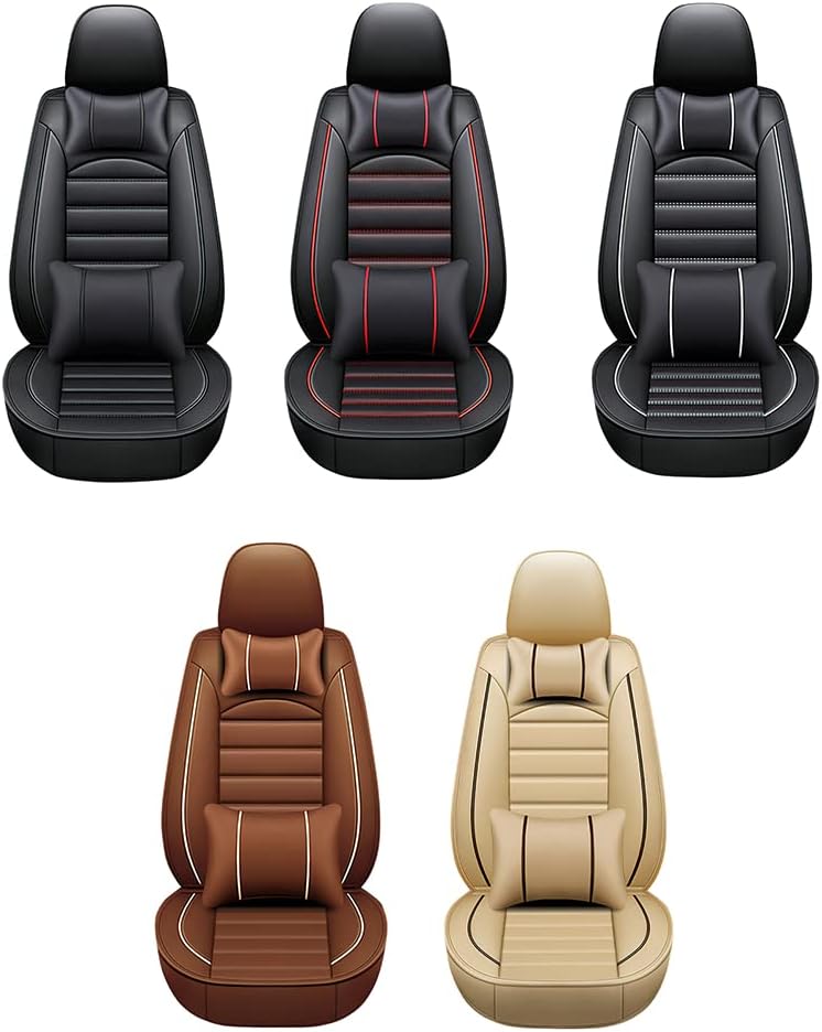 Fundas de asiento de automóvil para Nissan Frontier 1998-2023, 5 fundas de asiento impermeables de piel sintética para asientos delanteros y
