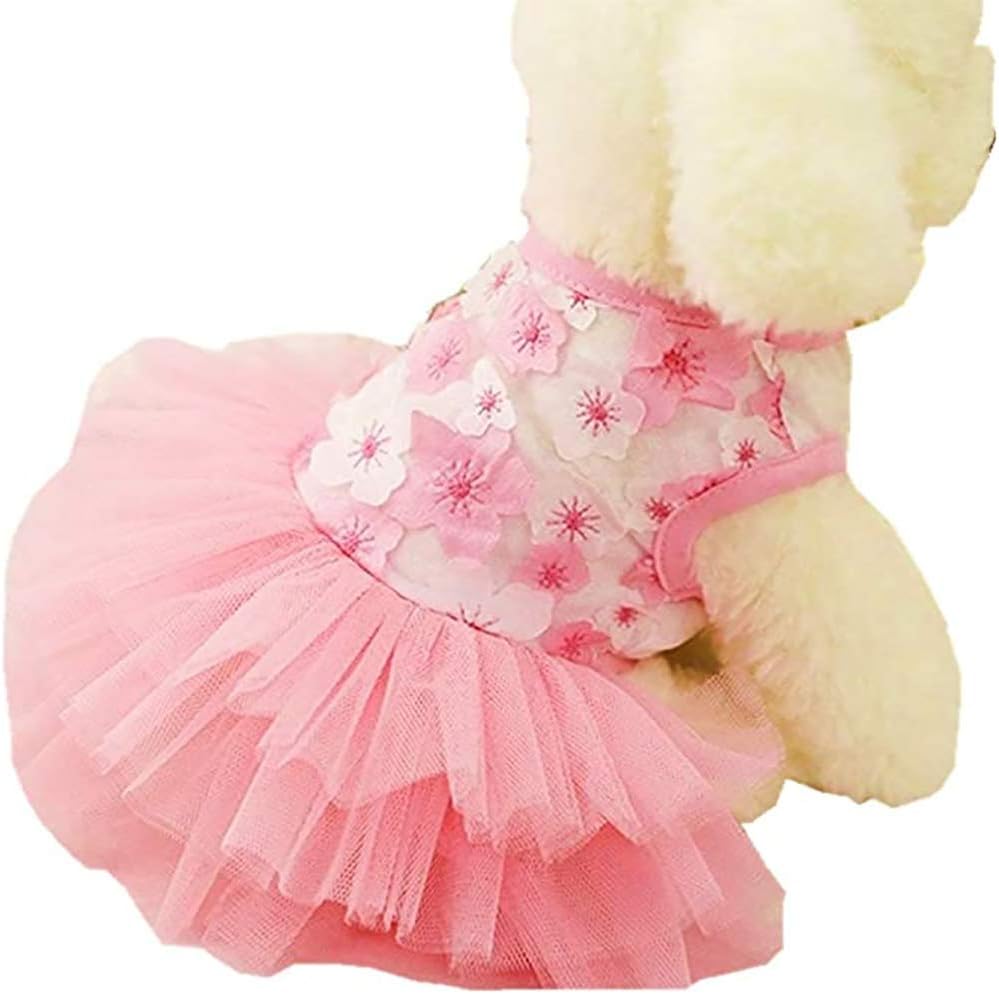 Ropa para perro, vestido de Chihuahua para perro, lindos vestidos para perras, ropa para cachorros, ropa para mascotas, rosa, L, Rosa D