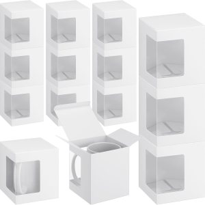 Harloon 72 cajas de tazas para regalo, taza de café, caja de regalo, caja de embalaje transparente, regalo para sublimación en blanco, 11 onzas, 12 Harloon 72 cajas de tazas para regalo, taza de café, caja de regalo, caja de embalaje transparente, regalo para sublimación en blanco, 11 onzas, 12