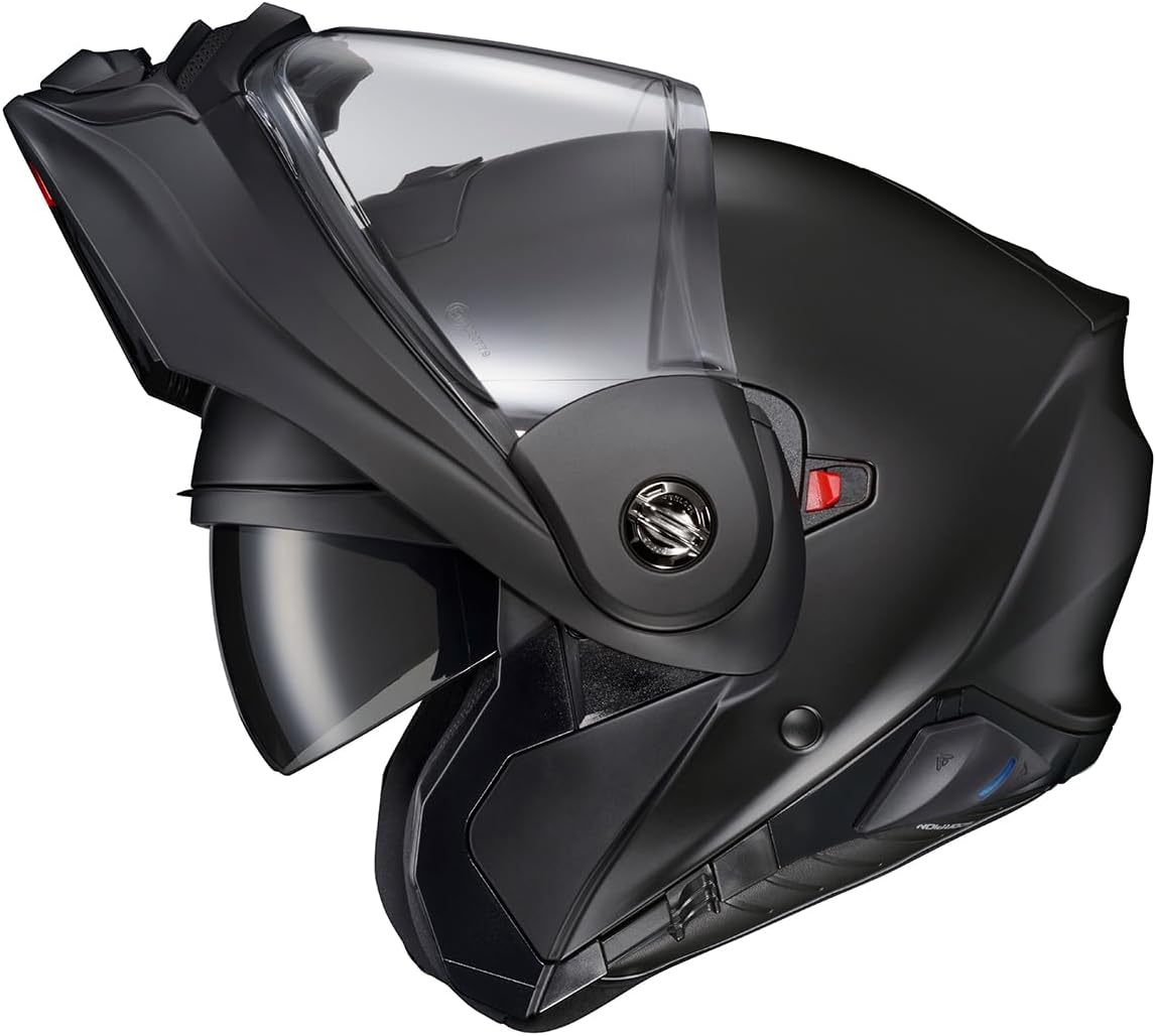 ScorpionEXO AT960 Modular Adventure Street – Casco de motocicleta para adultos con sistema de comunicación Bluetooth EXO-COM integrado, aprobado por