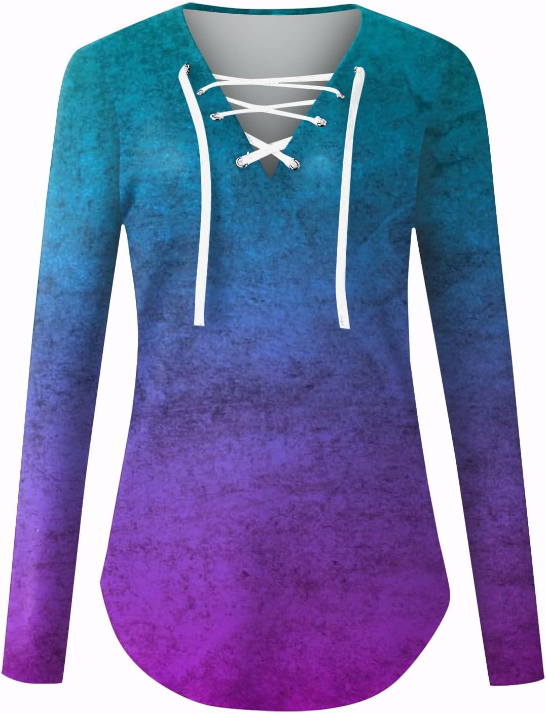 GOFULY Blusas de manga larga para mujer, color sólido, con tirantes, ajuste holgado, cuello en V, manga larga, sudadera de invierno