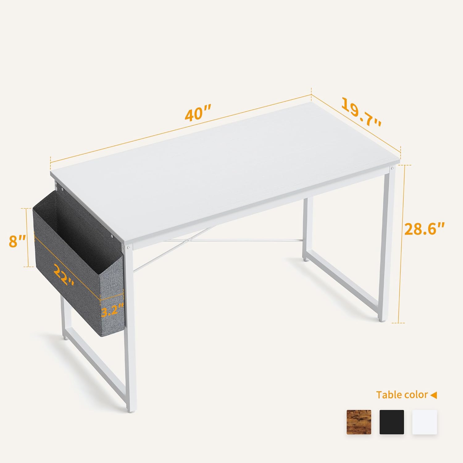 Cubiker Escritorio para computadora de 40 pulgadas, escritorio de estudio y escritura para oficina en casa, mesa para computadora portátil de estilo