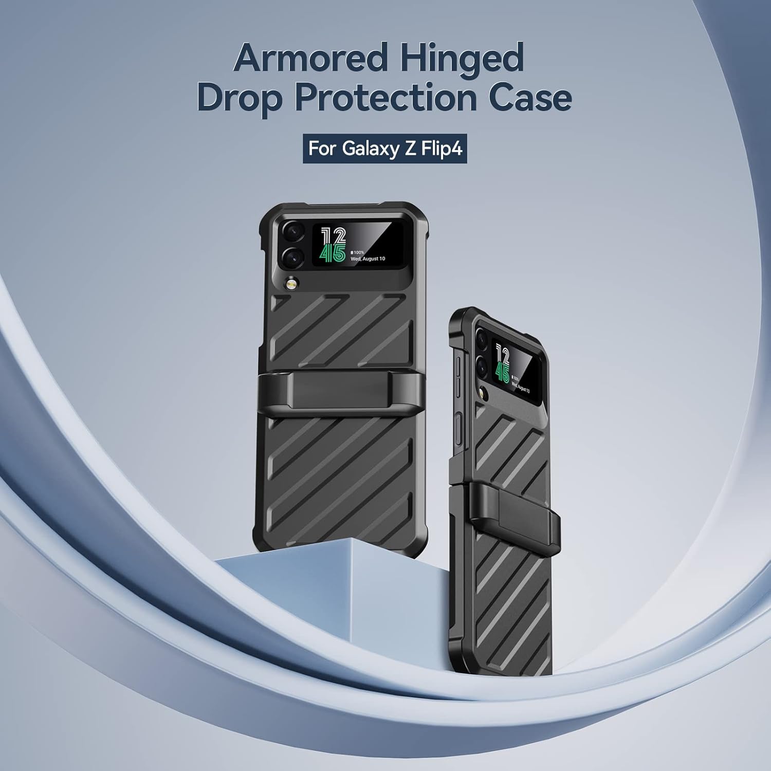 Vizvera Funda para Samsung Galaxy Z Flip 4 con protección de bisagra, funda Flip z 4 – Funda de silicona todo incluido a prueba de golpes para