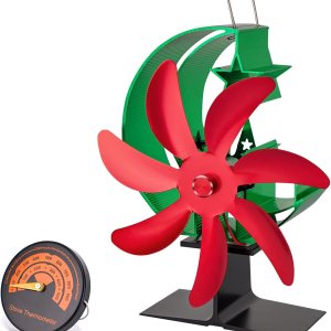 LAMA Ventilador de estufa alimentado por calor, ventiladores de quemador de madera de 7 aspas para estufa de leña, ventilador de quemador de troncos LAMA Ventilador de estufa alimentado por calor, ventiladores de quemador de madera de 7 aspas para estufa de leña, ventilador de quemador de troncos