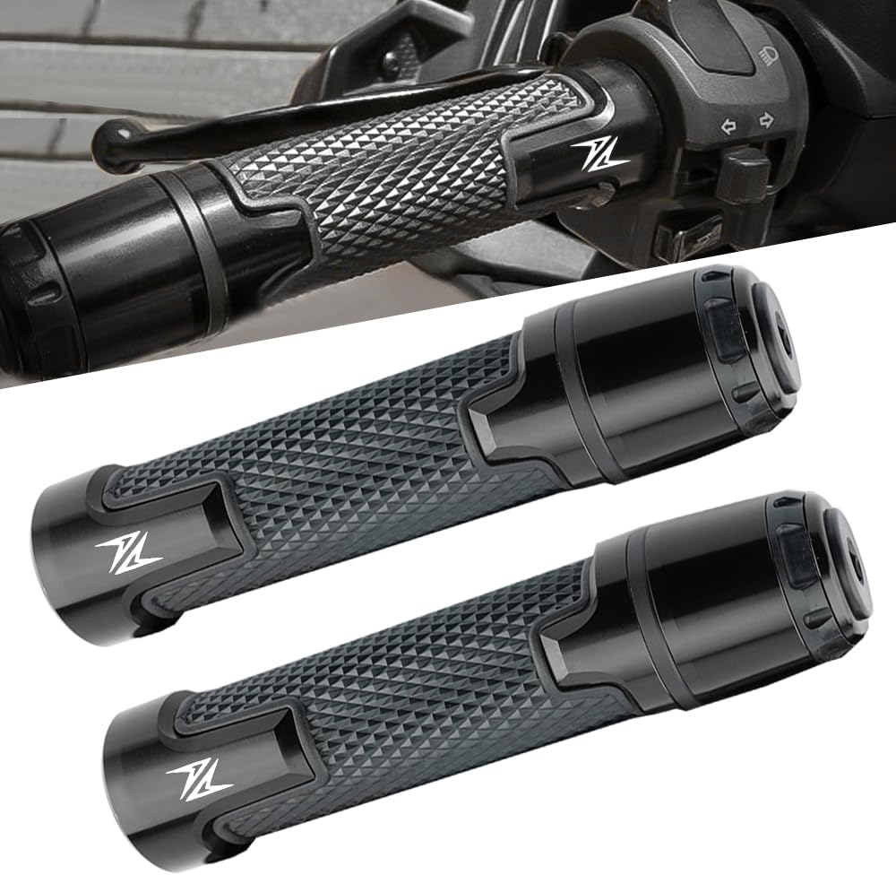 Juego de 2 extremos de agarre para manillar de motocicleta con K-awasaki Ninja Z900 Z650 Z750 Z800 Z400 Z1000 ZZ250 ZX-6R ZX-10R (0.866 in 78″-Negro)