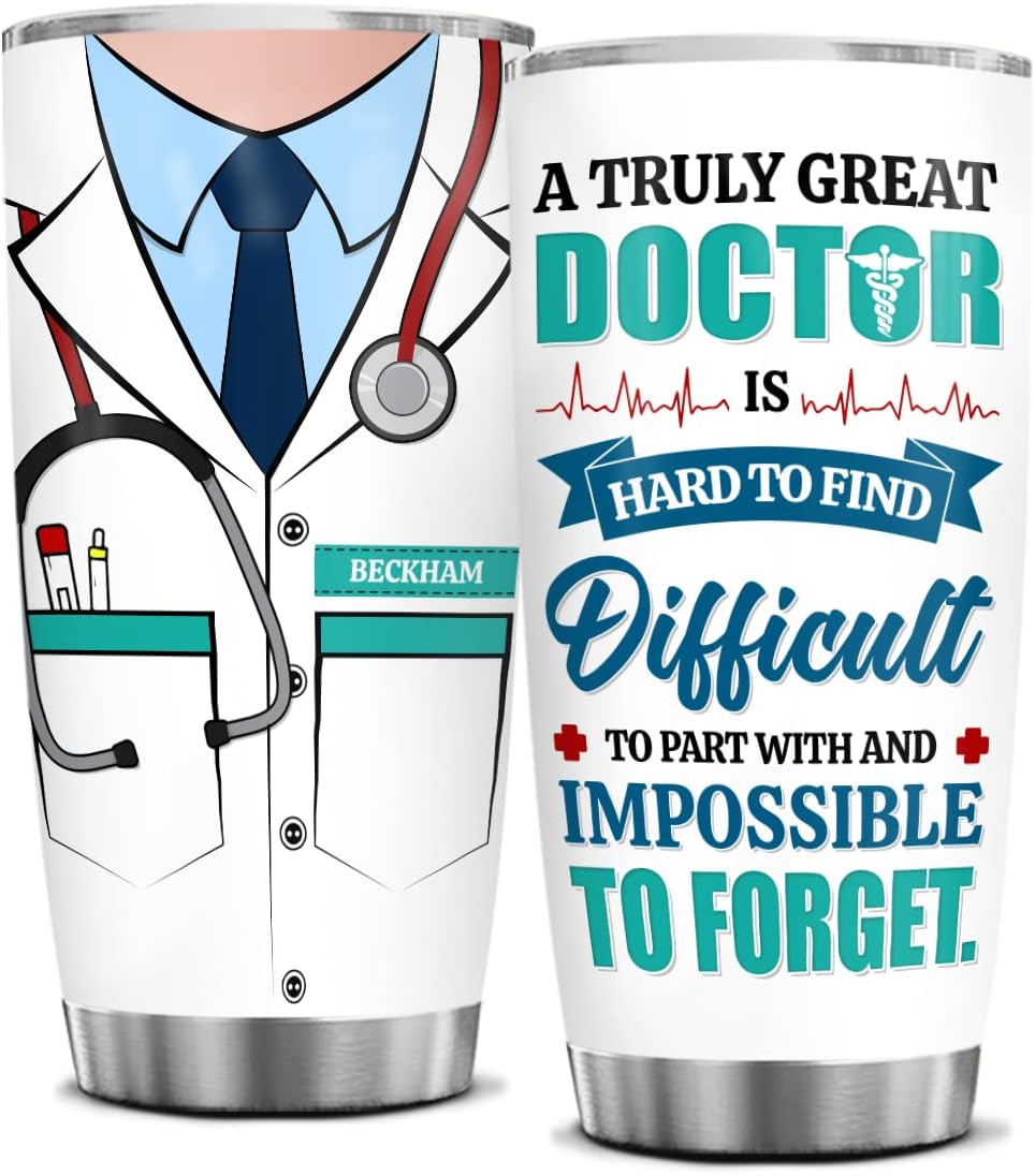 Vaso de médico personalizado Truly Great Doctors Cup con aislamiento de acero inoxidable de 20 onzas, 30 onzas, tazas de viaje para café,