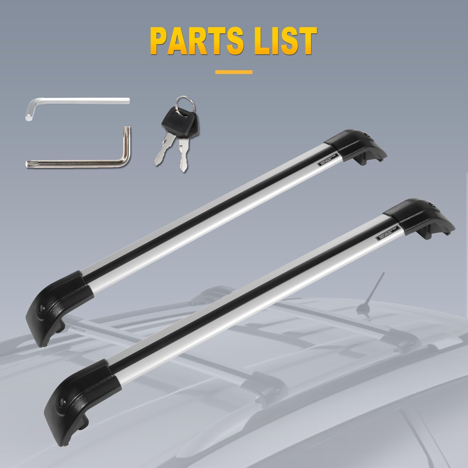 OCPTY Barras transversales para portaequipajes Volkswagen Tiguan 2010, 2012, 2013, 2014, 2015, 2016, 2017, 2018, para bolsa de carga, equipaje,