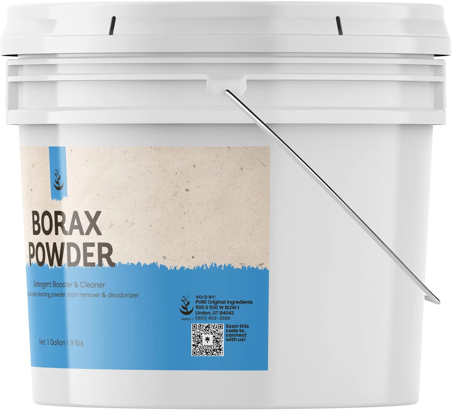 Pure Original Ingredients Polvo de bórax (1 galón) Limpiador multiusos y potenciador de lavandería, desodorante y removedor de manchas