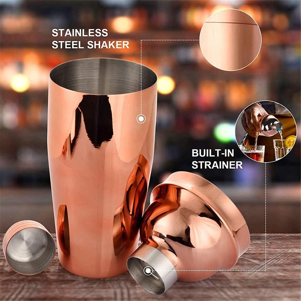 Cocktail Shaker Set, Bartender Kit, 6 Piece 25 Oz Shaker Set with Measuring Jigger – Built-in Bartender Strainer