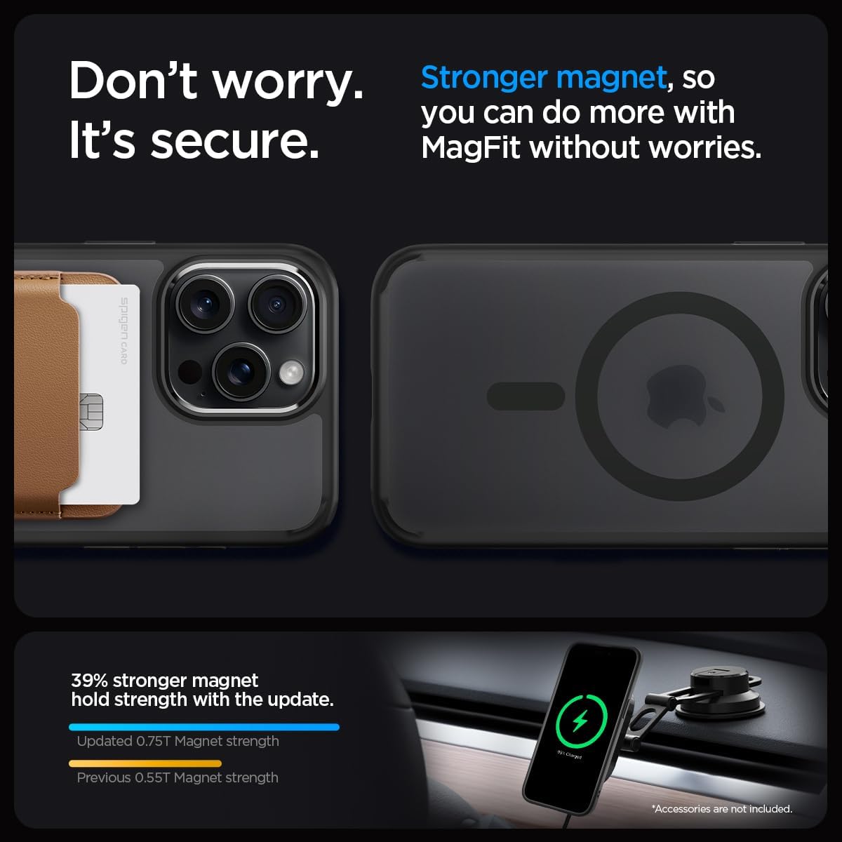Spigen MagFit – Funda magnética ultra híbrida diseñada para iPhone 15 Pro, compatible con MagSafe Anti-amarilleo Protección de grado militar