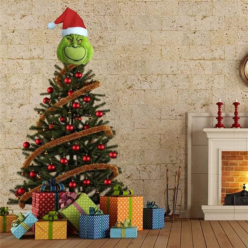 Decoración para árbol de Navidad, cuerpo de elfo de Navidad, cabeza verde peluda, decoración de Navidad, decoración del hogar, suministros de fiesta