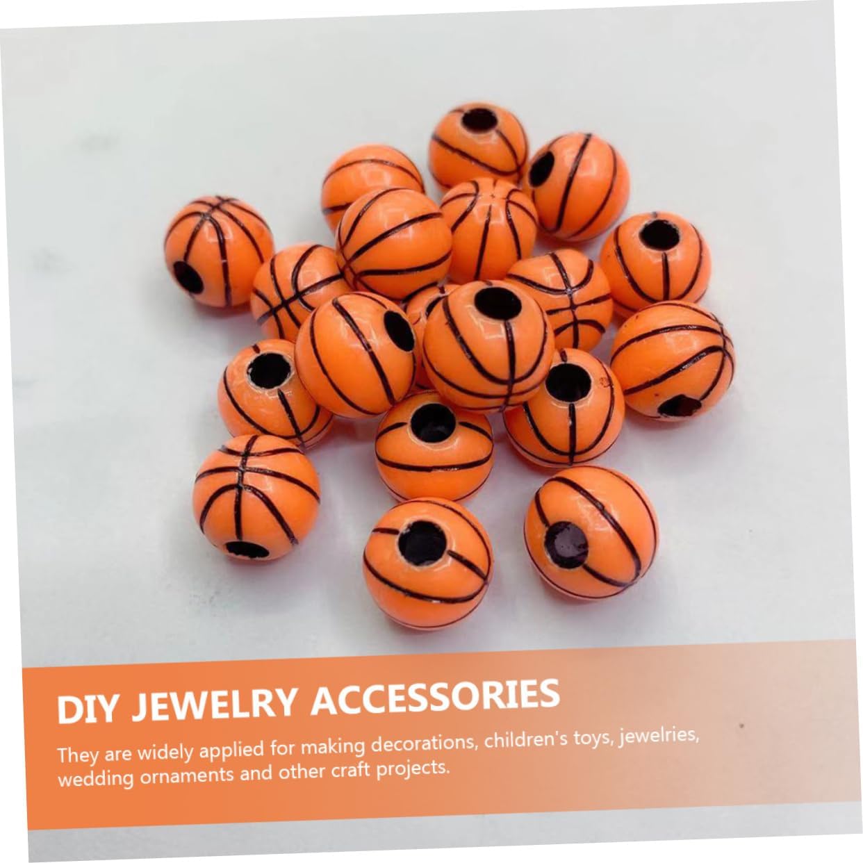EXCEART 200 cuentas de baloncesto pulseras de fútbol, collares de amistad, medallón, collar, joyería, adorno de béisbol, cuentas de bricolaje,