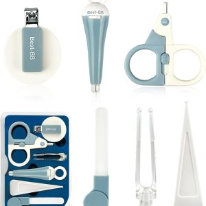 Sunnaltree Kit de recortadora de uñas, cortaúñas para bebés 6 en 1, kit de primeros auxilios para recién nacidos, juego de aseo para bebés (azul) Sunnaltree Kit de recortadora de uñas, cortaúñas para bebés 6 en 1, kit de primeros auxilios para recién nacidos, juego de aseo para bebés (azul)