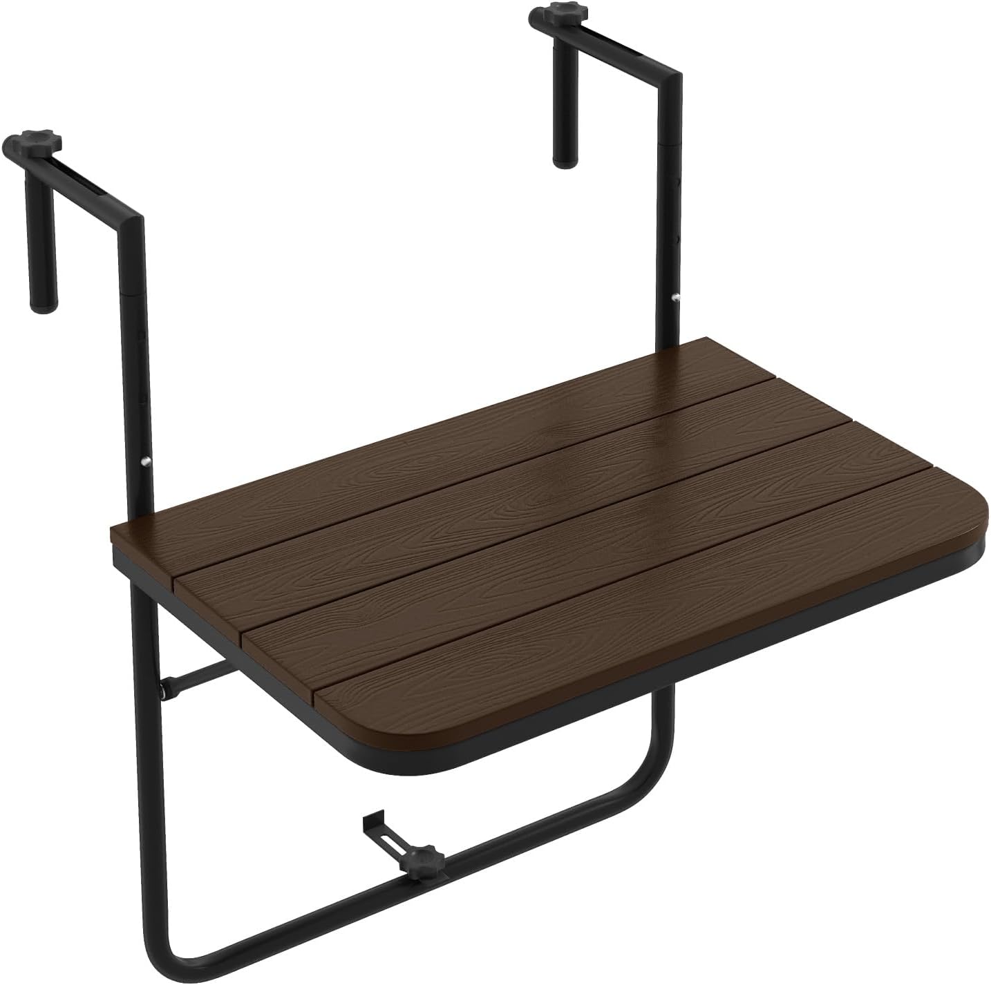 Tangkula Mesa colgante para interiores y exteriores, mesa plegable con altura ajustable de 3 niveles, barandilla de 1 a 6 pulgadas, mesa de servicio