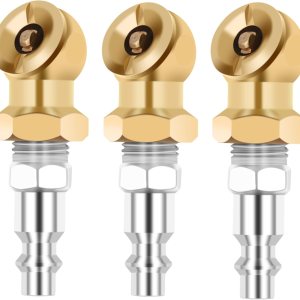 Inflador de bola de latón cerrado portátil de 14 pulgadas para accesorios de compresor de medidor de inflador, paquete de 3 Inflador de bola de latón cerrado portátil de 14 pulgadas para accesorios de compresor de medidor de inflador, paquete de 3