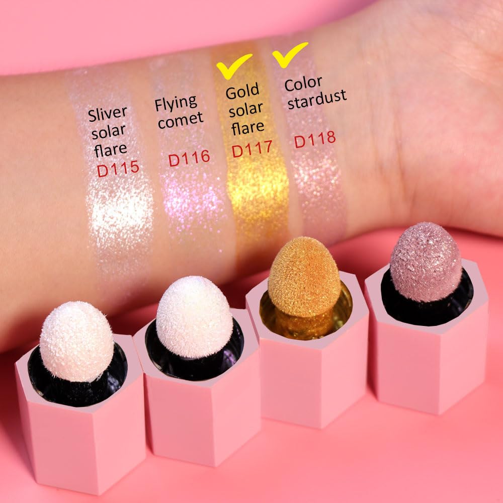 evpct Iluminador facial líquido ligero, maquillaje, impermeable, de larga duración, sirena, rosa, oro rosa, brillo brillante, brillo corporal