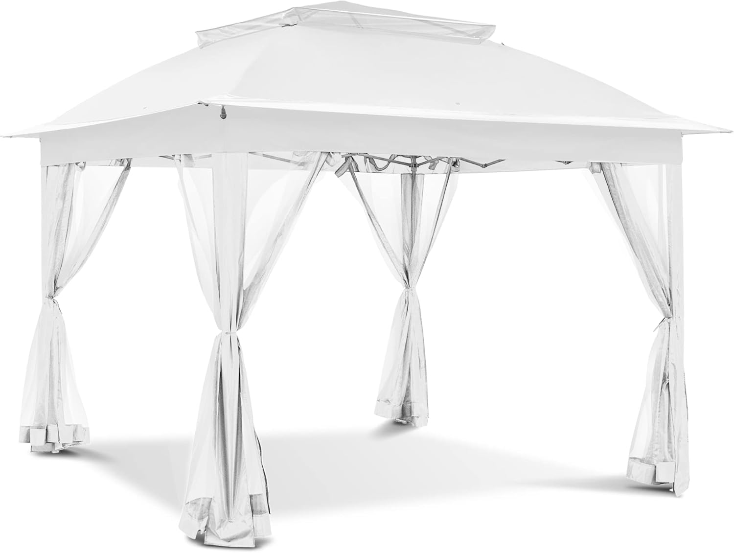 Joyside Gazebo desplegable de 11 x 11 pies para patios, carpa con paredes laterales, carpa para exteriores con mosquitera, toldo desplegable para