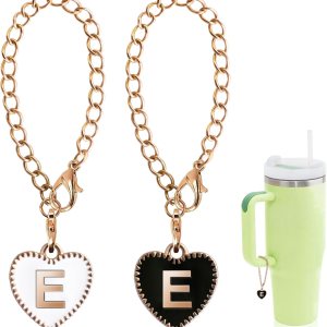 2PCS Letter Charms Accessories for Stanley Cup with Handle, Heart-shaped Personalized Name ID Letter Charm for Stanley Tumbler 2PCS Letter Charms Accessories for Stanley Cup with Handle, Heart-shaped Personalized Name ID Letter Charm for Stanley Tumbler