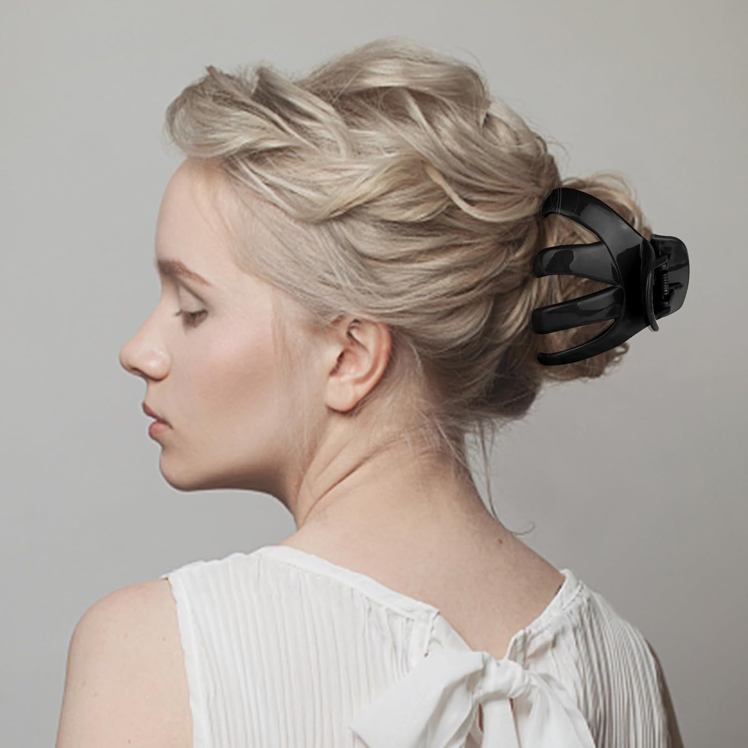 YARIEW 4 pinzas de pulpo grandes para cabello grueso de 3.15 pulgadas, pinzas de pulpo mate para cabello fino, clip de mandíbula de sujeción fuerte,