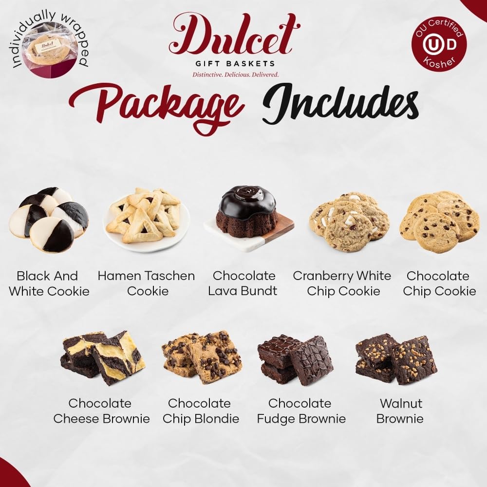 Dulcet Gift Baskets Caja de regalo clásica de agradecimiento con texto en inglés “Thank You” con aperitivos horneados, gran idea de regalo para