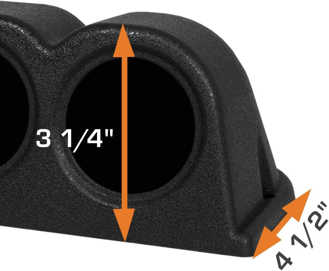 GlowShift Consola universal negra de triple calibre para salpicadero, se adapta a cualquier marcamodelo, plástico ABS, se monta (3) medidores de